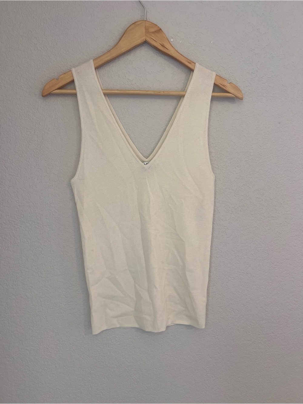 NakedCashmere Sleeveless V-Neck Tank - Cream